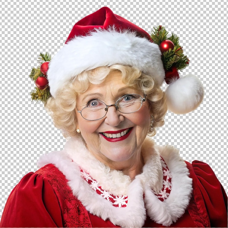 PSD navidad la sra. claus aislado fondo transparente