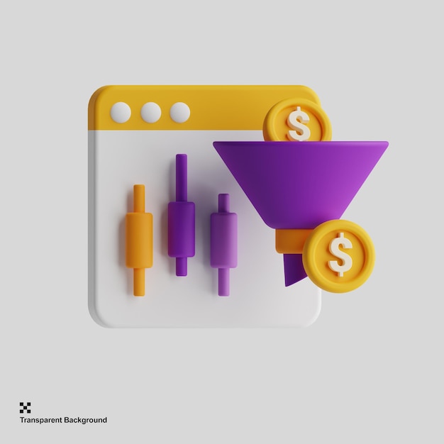 navigateur web 3d avec icône de conversion d'argent