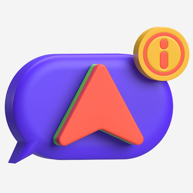 Navigation Speech Bubble 3D Icon