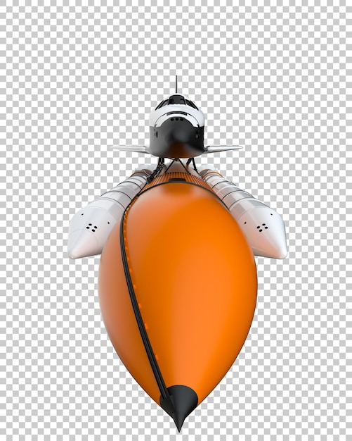 PSD navio espacial isolado em fundo transparente ilustração de renderização 3d