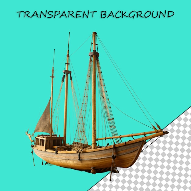 PSD navire pirate isolé sur un fond transparent