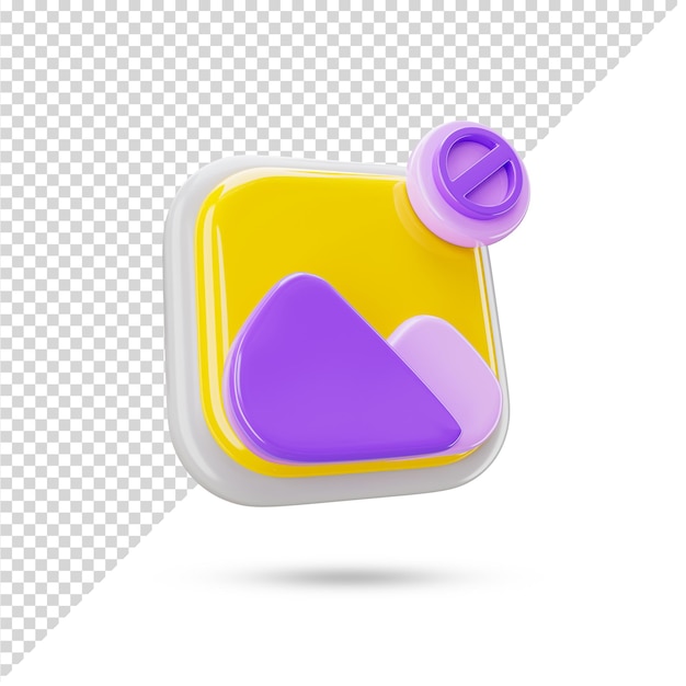 Ne pas autoriser la photo 3d icône transparente rendu 3d symbole et signe 3d
