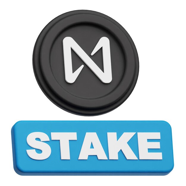 NEAR-Protokoll-Krypto-Token 3D-Symbol isoliert auf weißem Hintergrund