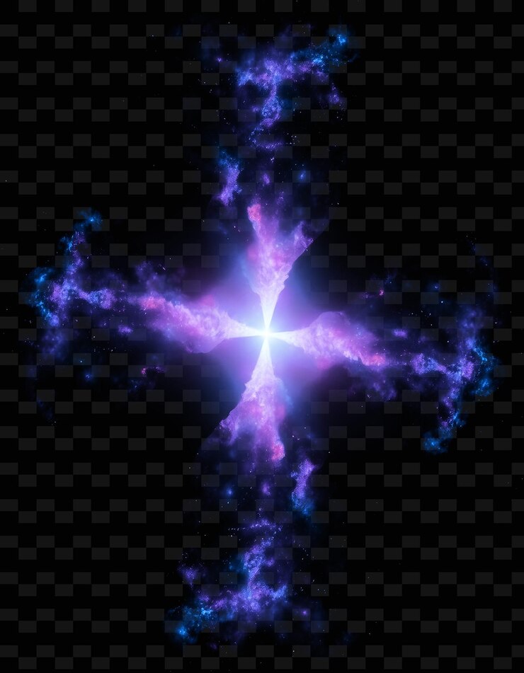 PSD nebulosa bipolar que brilla con zafiro y lavanda que exhibe lóbulos simétricos png fondo de neón