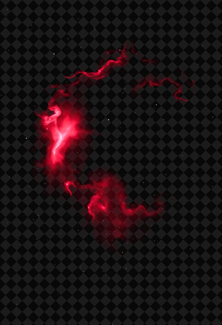 PSD nebulosa cabeza de caballo con forma de cabeza de caballo que brilla con color rojo y neón marco de color y2k colecciónp