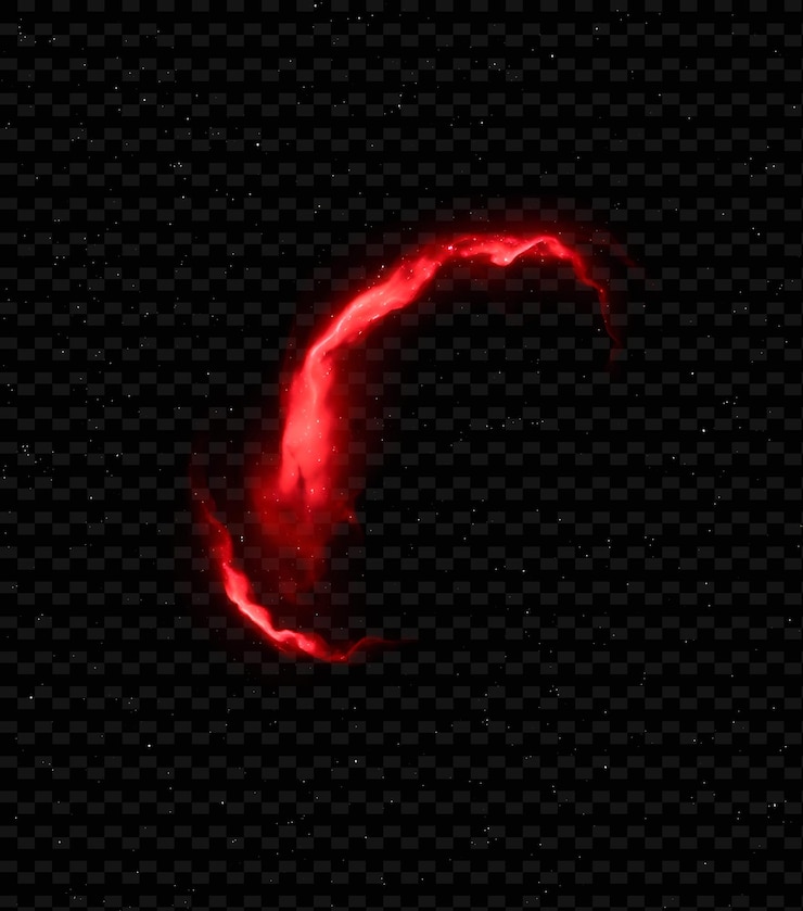 PSD nebulosa de choque de arco con forma de arco que brilla con luz roja e infrarroja crea un fondo de neón png