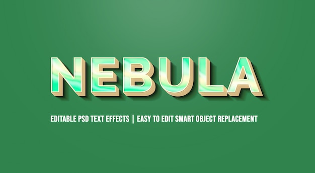 Nebulosa em efeitos de texto 3d modernos