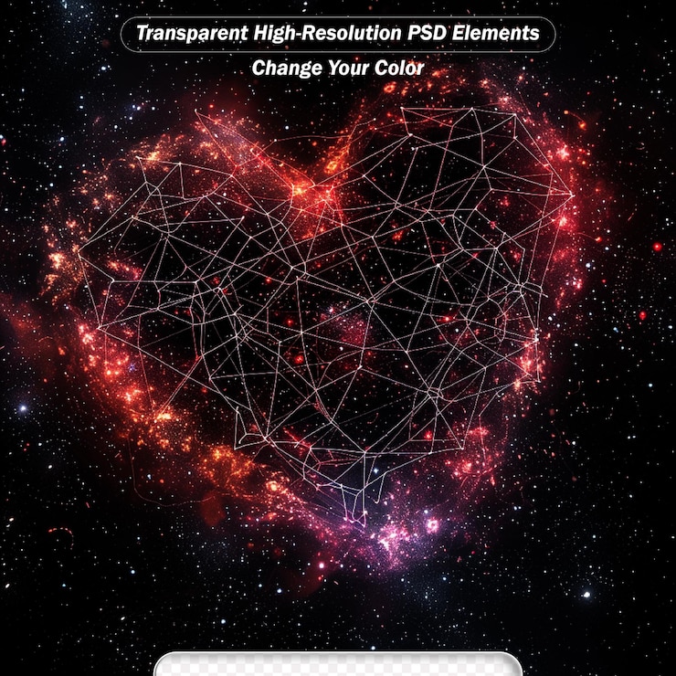 PSD nebulosa em forma de coração galáxia do coração símbolo astrológico do amor