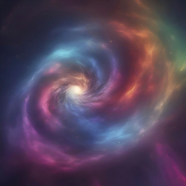 PSD nebulosa giratoria y el agujero negro en el medio de una galaxia arco iris aigenerado