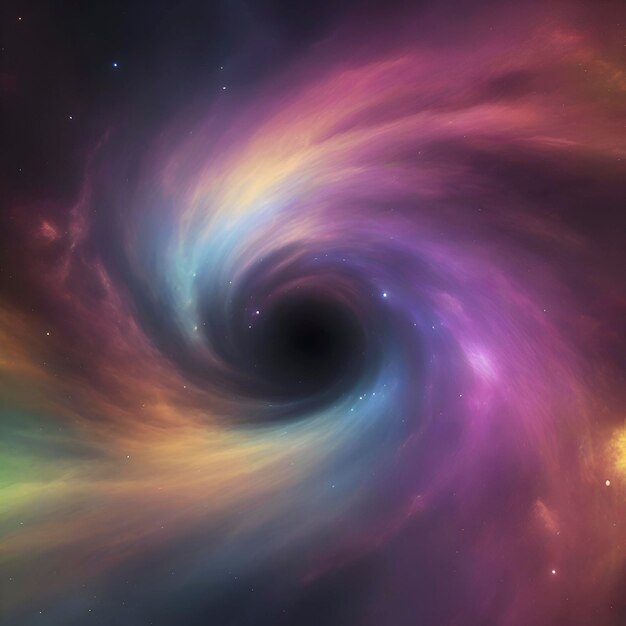 PSD nebulosa giratoria y el agujero negro en el medio de una galaxia arco iris aigenerado
