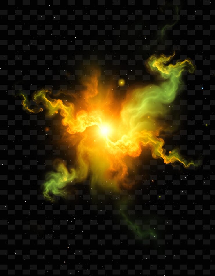 PSD la nebulosa incandescente viridiana pulsando con una energía interna sugiere el fondo de neón boun pngd