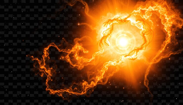 PSD nebulosa remanente de supernova con cáscara en expansión que brilla con una intensa luz multicolor con ra