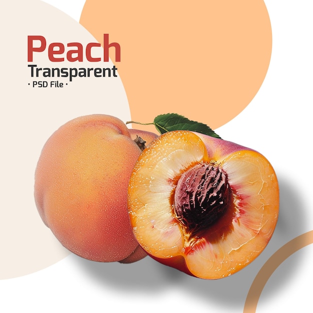 Nectarine di pesche isolate su sfondo trasparente