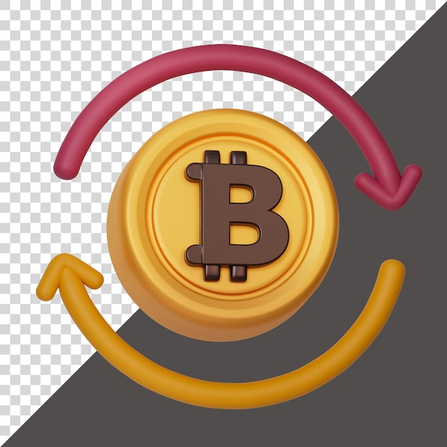 PSD negocie bitcoin y crypto coins renderizado 3d