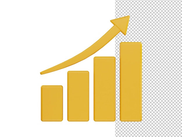 negocio crecer gráfico de barras icono ilustración elemento transparente