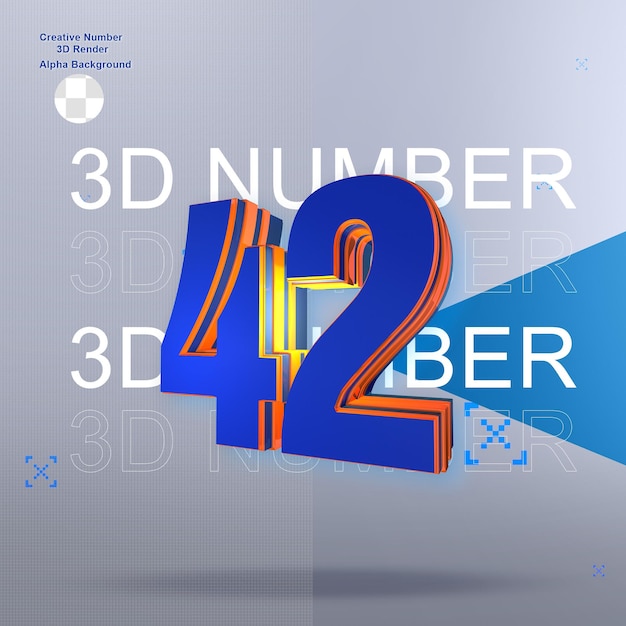 Negrita azul 3d number42