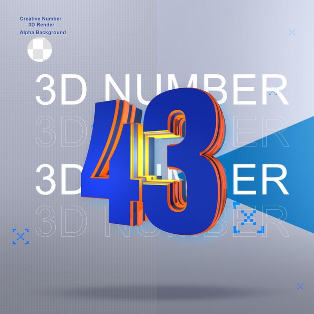 Negrita azul 3d number43