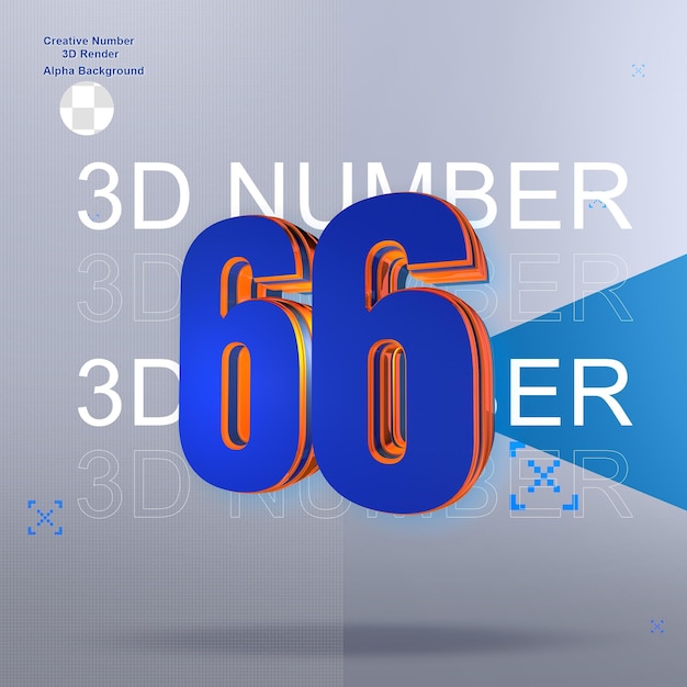 Negrita azul 3d number66
