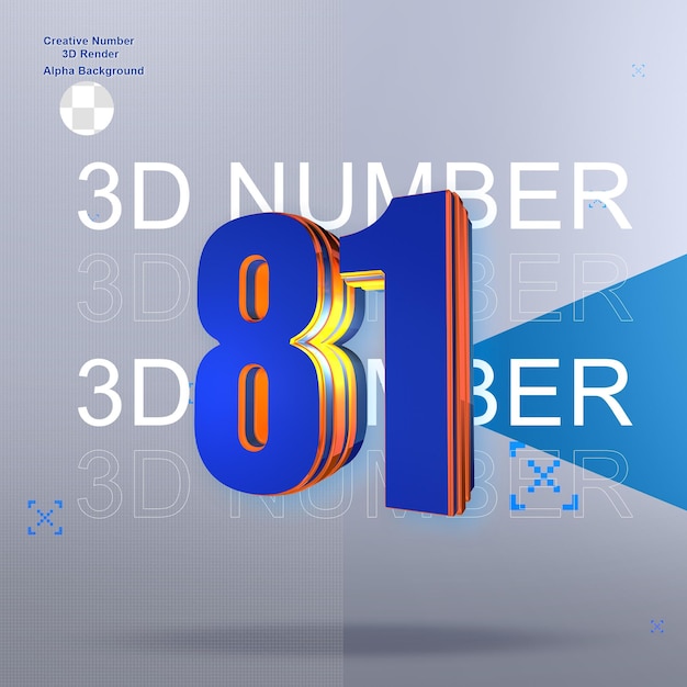 Negrita azul 3d number81