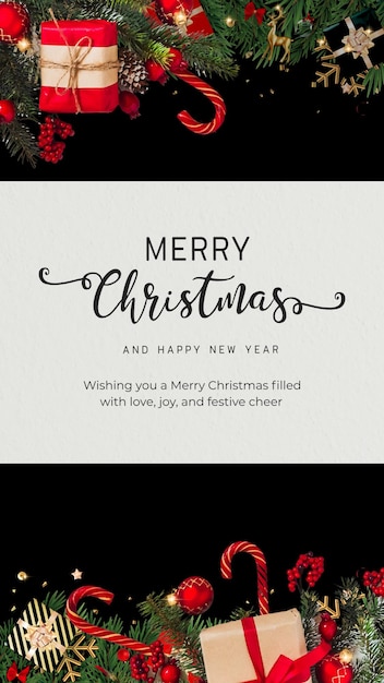 Negro y Rojo Feliz Navidad Moderna Su Historia