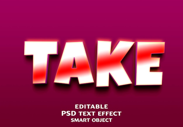 Nehmen sie 3d-text-effekt-design