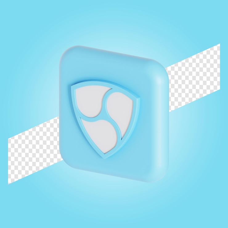PSD nem ilustração do logotipo do símbolo de criptomoeda 3d