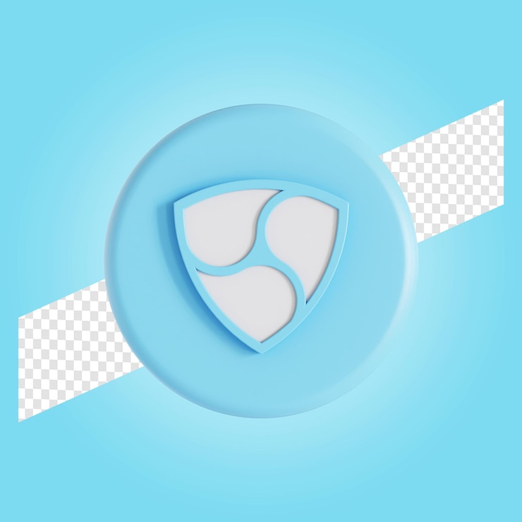 PSD nem ilustração do logotipo do símbolo de criptomoeda 3d