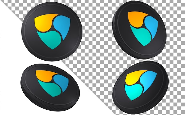NEM XEM 3d render ilustración moneda token criptomoneda logo icono