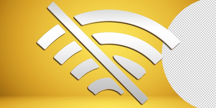 PSD nenhum ícone de wifi png, fundo transparente de ilustração