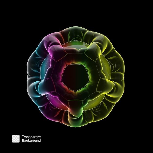 Neon 3D Abstract Shape PNG Template
