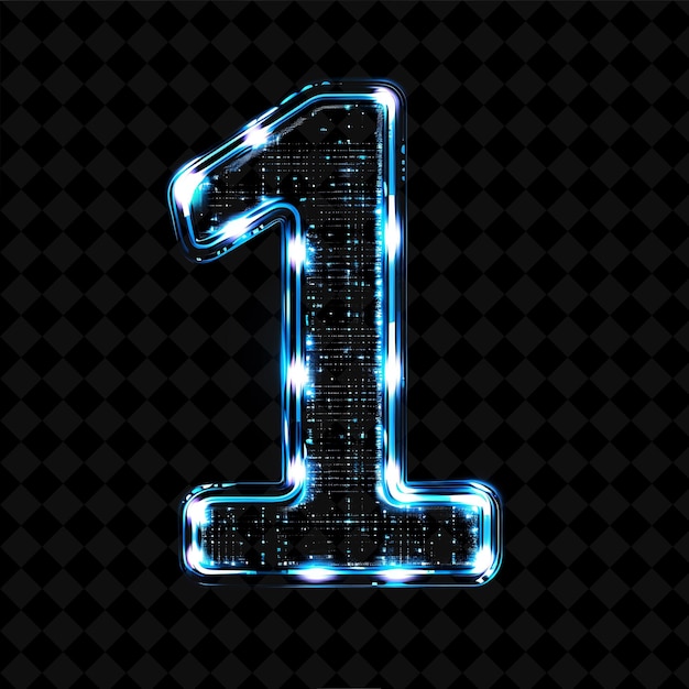 Neon Alfabeto e Números Coleção PNG Glowing Typography Elemento de Design para Arte Gráfica Moderna