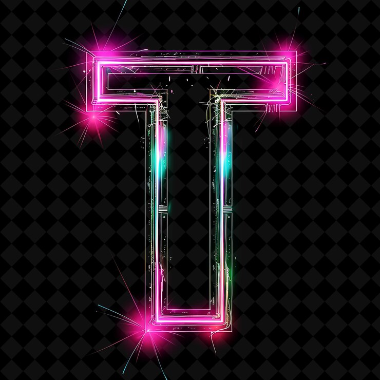 PSD neon alfabeto y números colección png glowing typography elemento de diseño para arte gráfico moderno