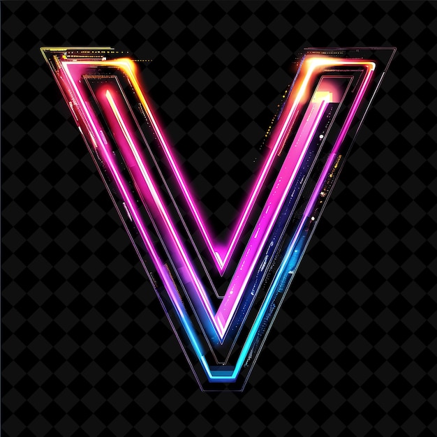Neon Alfabeto y Números Colección PNG Glowing Typography Elemento de diseño para arte gráfico moderno