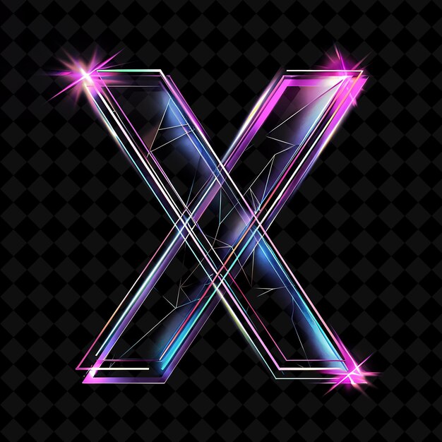 Neon Alfabeto y Números Colección PNG Glowing Typography Elemento de diseño para arte gráfico moderno