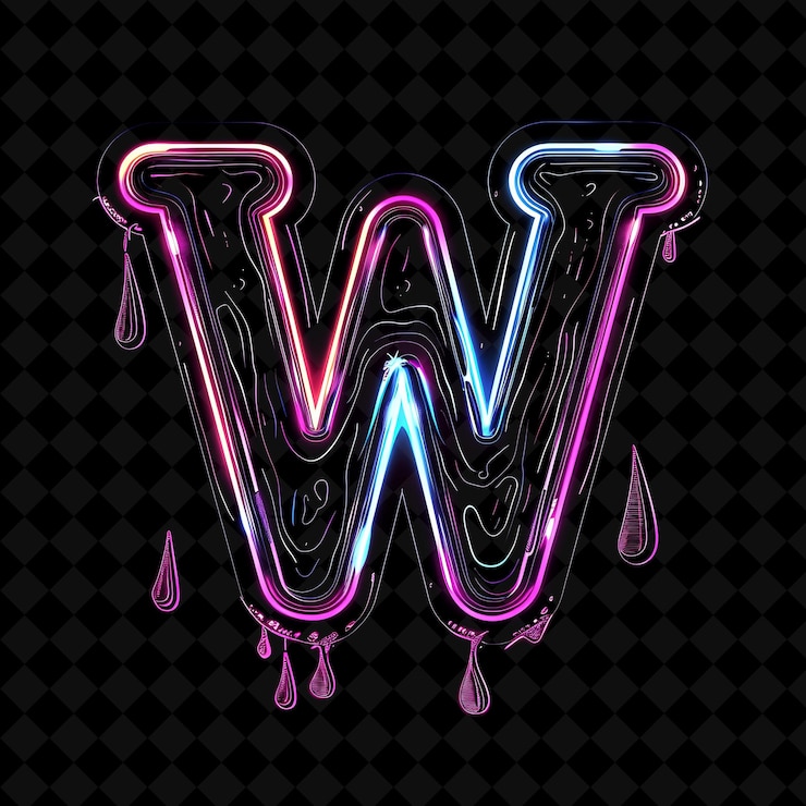 PSD neon alfabeto y números colección png glowing typography elemento de diseño para arte gráfico moderno