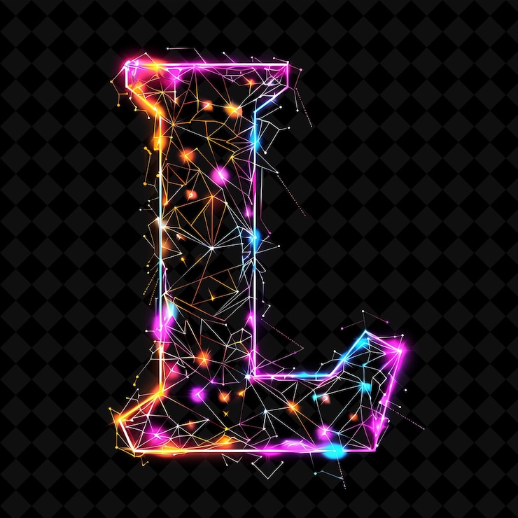 PSD neon alfabeto y números colección png glowing typography elemento de diseño para arte gráfico moderno