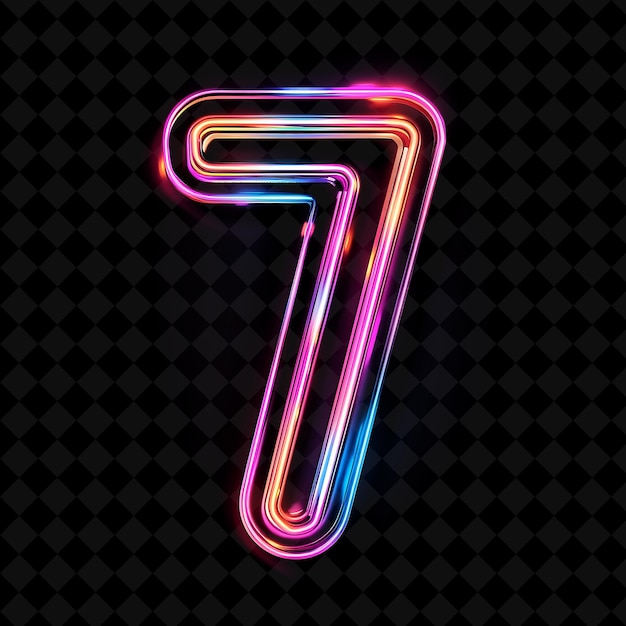 Neon alfabeto y números colección png glowing typography elemento de diseño para arte gráfico moderno