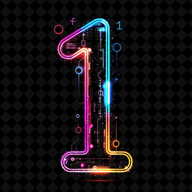 Neon alfabeto y números colección png glowing typography elemento de diseño para arte gráfico moderno