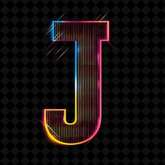 Neon Alfabeto y Números Colección PNG Glowing Typography Elemento de diseño para arte gráfico moderno