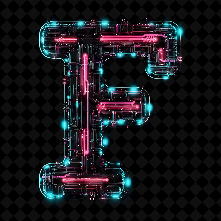 PSD neon alfabeto y números colección png glowing typography elemento de diseño para arte gráfico moderno