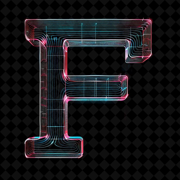 PSD neon alfabeto y números colección png glowing typography elemento de diseño para arte gráfico moderno
