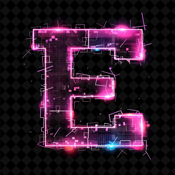 PSD neon alfabeto y números colección png glowing typography elemento de diseño para arte gráfico moderno