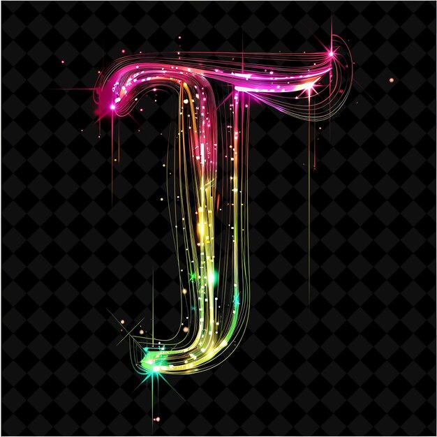 Neon Alphabet and Numbers PNG Collection Glowing Typography Elemento di progettazione per l'arte grafica moderna