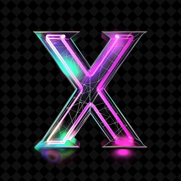 Neon Alphabet and Numbers PNG Collection Glowing Typography Elemento di progettazione per l'arte grafica moderna