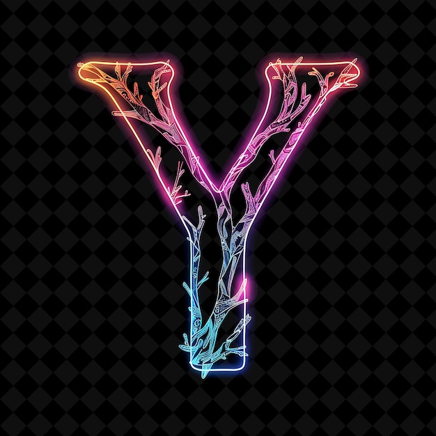 Neon Alphabet and Numbers PNG Collection Glowing Typography Elemento di progettazione per l'arte grafica moderna