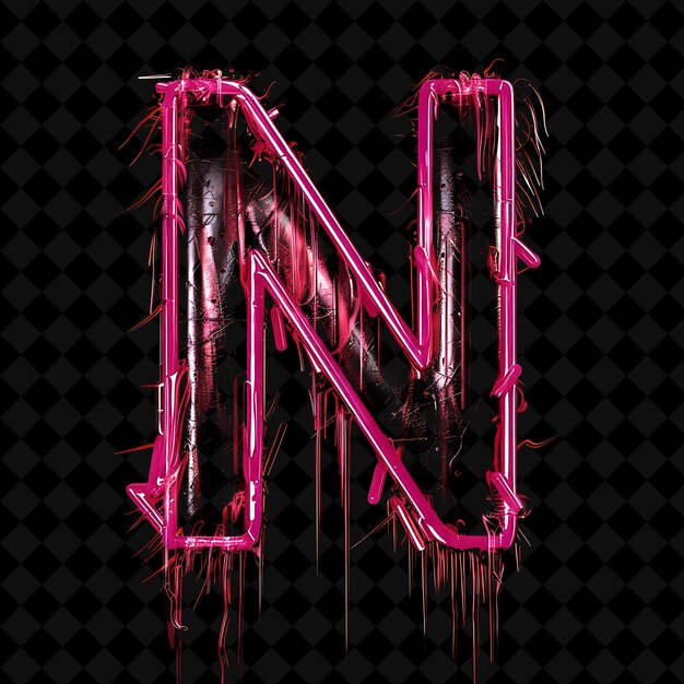 Neon Alphabet and Numbers PNG Collection Glowing Typography Elemento di progettazione per l'arte grafica moderna