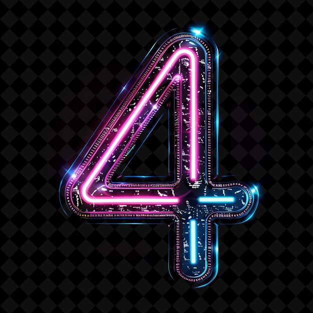 Neon-alphabet und zahlen png-sammlung glühende typografie designelement für moderne grafik