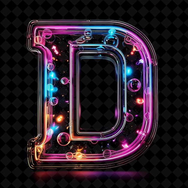 PSD neon-alphabet und zahlen png-sammlung glühende typografie designelement für moderne grafik