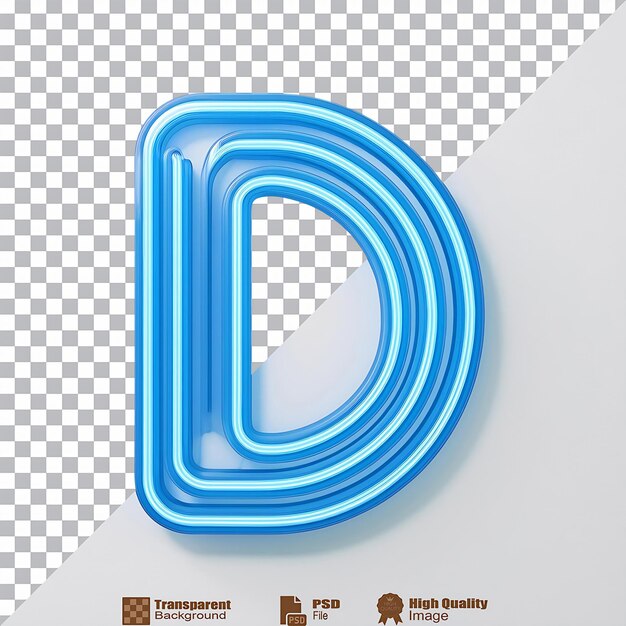 Neón azul claro D aislado