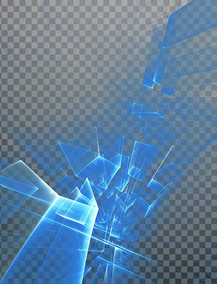 PSD neón azul formas geométricas tecnología digital vectorial